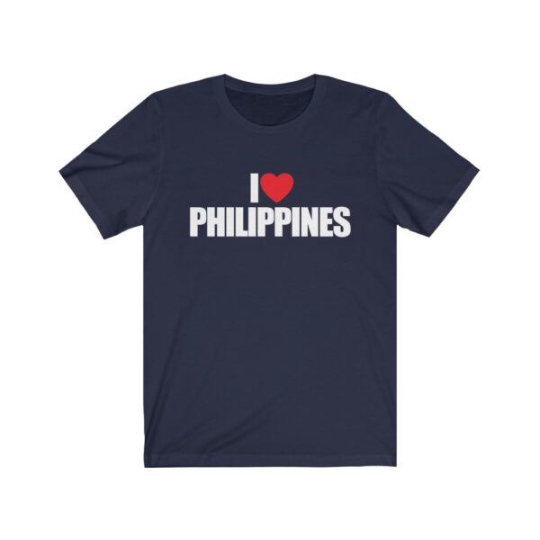 "I Love Philippines" (White Letterings) Unisex Jersey Short Sleeve Tee - Image 4