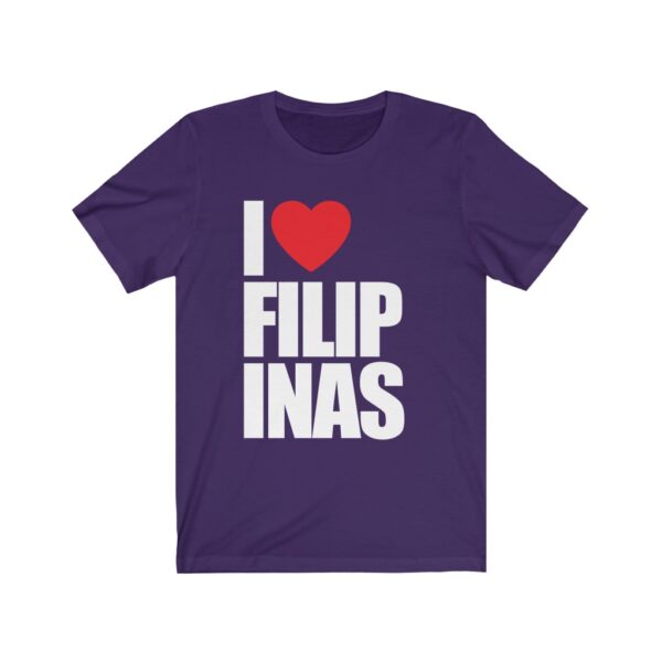 "I Love Filipinas" (White Letterings) Unisex Jersey Short Sleeve Tee - Image 5