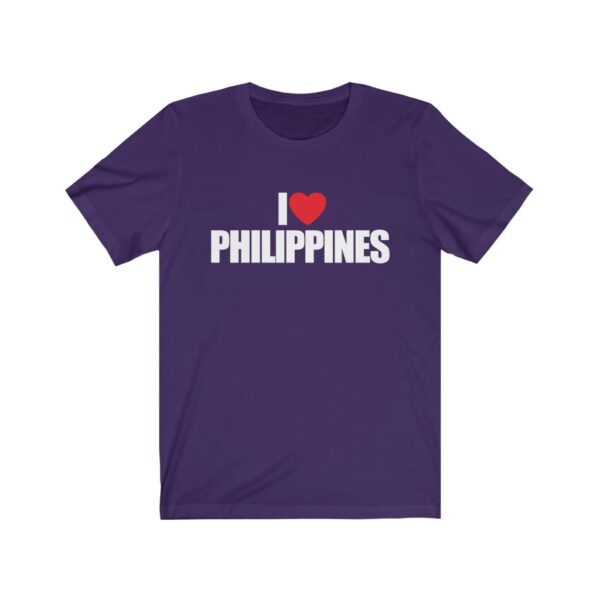 "I Love Philippines" (White Letterings) Unisex Jersey Short Sleeve Tee - Image 5