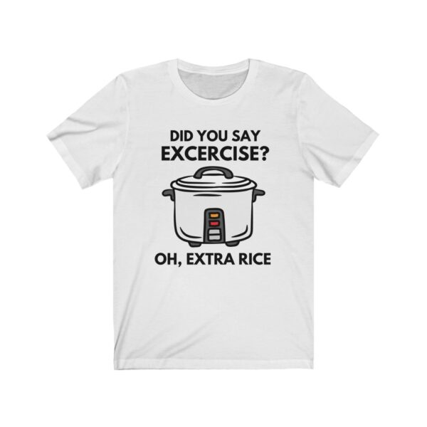 "Extra Rice" (Black Lettering) Unisex Jersey Short Sleeve Tee - Image 2