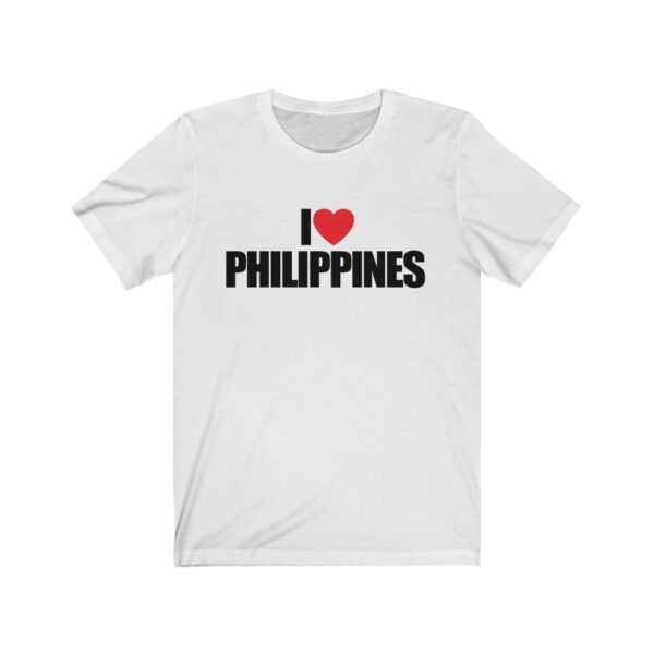 "I Love Philippines" (Black Lettering) Unisex Jersey Short Sleeve Tee - Image 2