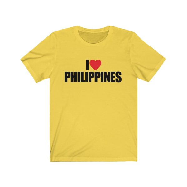 "I Love Philippines" (Black Lettering) Unisex Jersey Short Sleeve Tee - Image 4